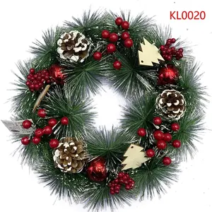 Kl0025 30cm agulha de pinha guirlanda, decorações de natal, bainha de natal, decoração, flores