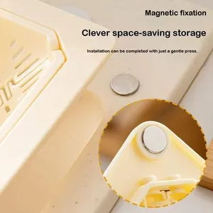 Plastic Kitchen <strong>Sink</strong> Filter Drainage <strong>Basket</strong> with Dry/Wet Separation Magnetic Drainage Hanging Vegetable Washing Function - Product Image 6