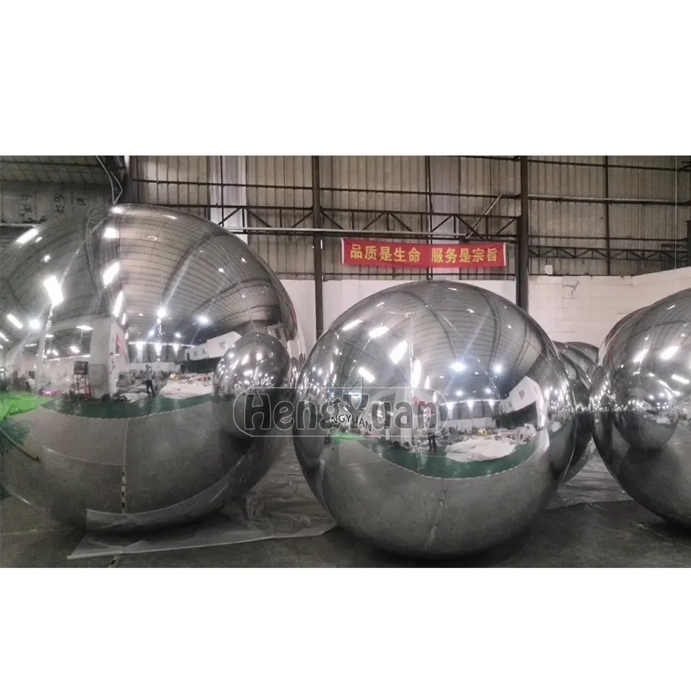 Hengyuan Hot Sales Silver PVC Inflatable Reflective Ball /Inflatable Christmas Mirror Sphere/Inflatable Sphere Mirror Balloon