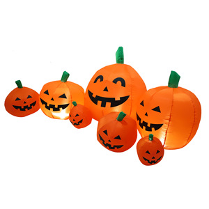 Decoración de Patio para Halloween, Accesorios de Fiesta de Terror, Siete Calabazas Inflables con Luces LED, Modelo Luminoso - Product Image 5
