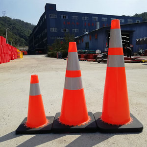 18/28/36 Trong. USA Tiêu Chuẩn ORANGE PVC Giao Thông Hình Nón Với Băng Phản Quang - Product Image 1
