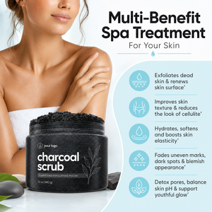 Exfoliante de Sal del Mar Muerto con Colágeno y Carbón Vegetal ODM OEM, Desintoxica los Poros, Suaviza la Textura Áspera, Mejora la Piel Opaca y Desigual - Product Image 6