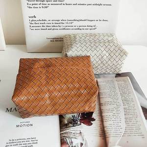 Woven Leather Tissue Box Black Gray White Brown For Car Living Room Bathroom - Product Image 2