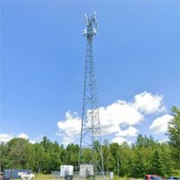 Tour de communication autoportante en treillis d'acier galvanisé à chaud de 40 m, mât d'antenne à trois pieds en acier cornière pour 4G urbain