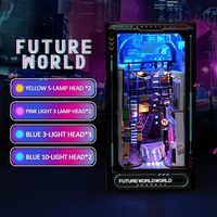 Hamaileon Cyberpunk Kit rumah boneka kayu DIY, Kit rumah boneka kayu dengan rak buku puzzle 3D Mini untuk anak-anak