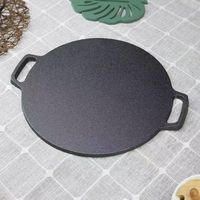 Piring Panggangan Besi Cor Bulat Pre-Seasoned dengan Dua Pegangan untuk Dapur Rumah Tangga - Promo Panas