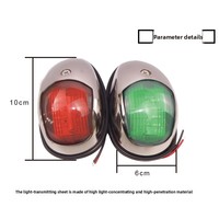 Feu de navigation latéral en acier inoxydable à LED pour yacht, petit bateau, signalisation de canal, accessoires de navire