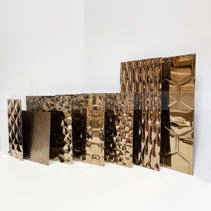 EX431 Panneau décoratif en acier inoxydable gaufré 3D pour revêtement mural intérieur - Product Image 6