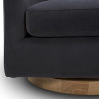 Chaise de canapé simple de salon moderne fauteuil rembourré à baril rond et pivotant en velours mobilier fauteuil d'appoint
