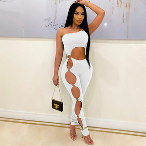 Sexy Cut Out Custom Romper Mujer Monos Sólido Frente Hollow Out Red Bodycon Traje de una pieza Ropa de mujer - Product Image 4