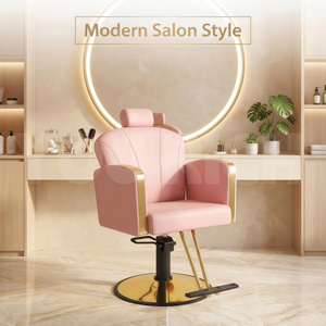 Sillón de Barbería Hidráulico Reclinable con Reposacabezas y Reposapiés <span class=keywords><strong>para</strong></span> Peluquería, Salón de Belleza y Spa - Product Image 1