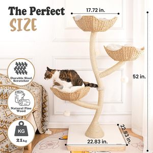 Bois massif de haute qualité avec 3 paniers griffoir coussins amovibles et lavables adaptés aux grands chats <span class=keywords><strong>arbre</strong></span> <span class=keywords><strong>à</strong></span> <span class=keywords><strong>chat</strong></span> d'intérieur - Product Image 4