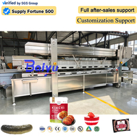 Ligne de pasteurisation contrôlée par PLC intelligent pour les usines alimentaires, machine de pasteurisation de sauce chili pour emballages flexibles