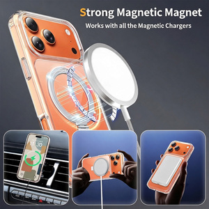 เคสโทรศัพท์แบบวงแหวนแม่เหล็กบางเฉียบ พร้อมขาตั้ง วัสดุ PC+TPU ป้องกันแรงกระแทก รองรับการสั่งทำโลโก้ OEM บรรจุภัณฑ์ตามแบบ โรงงานขายส่ง - Product Image 5