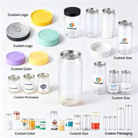 Latas de Plástico PET Transparente de Alta Calidad OEM con Cuello de Aluminio para Té, Tapa Redonda Sellada con Impresión de Serigrafía