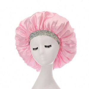 Free Sample Custom Shiny Bling Diamond Satin Rhinestone Bonnet With Logo <b>Glitter</b> Bonnets Promotion Gift - Product Image 1