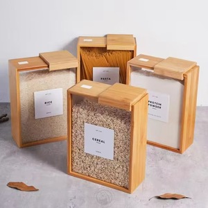 <b>Bamboo</b> Wood Grain Storage Box 3L Airtight Kitchen Food <b>Container</b> Rectangle Shape - Product Image 3