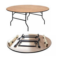 Table de banquet pliante moderne en bois massif avec pieds en métal pour événements extérieurs, mariages, réceptions, restauration, utilisation en entrée ou en sous-sol