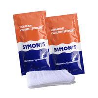 Serviette carrée en coton blanche parfumée au citron, écologique, roulée et emballée individuellement pour une utilisation individuelle