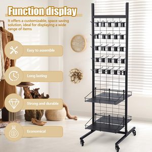 Tùy Chỉnh Cửa Hàng Bán Lẻ Di Chuyển 66 Cao Kim Loại Bán Lẻ Lưới Hiển Thị Đứng Móc Hiển Thị Giá Cho Các Phụ Kiện Với 50 PEG Móc - Product Image 2