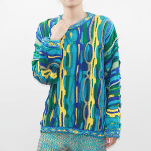 เสื้อสเวตเตอร์ถักคอกลมแขนยาวสำหรับผู้ชายเสื้อสเวตเตอร์<span class=keywords><strong>คอ</strong></span>กลมแขนยาวลายแตงโมขมใหม่แบบ2024มีสไตล์วินเทจ - Product Image 4