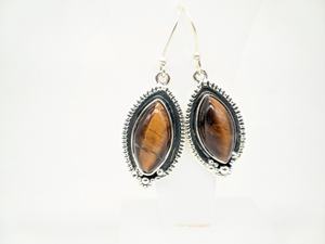 Pendientes Hechos a Mano de Plata de Ley 925 con Ojo de Tigre Natural Genuino, Joyería Étnica Bohemia para Mujer, Proveedor Mayorista al por Mayor - Product Image 6
