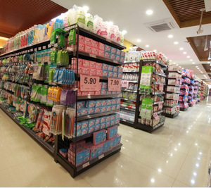 Estante de equipo Estantería Góndola Expositor de <span class=keywords><strong>metal</strong></span> Tienda de comestibles Compras Estante de supermercado Estante de góndola negro - Product Image 5