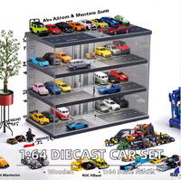 Vitrine murale personnalisable en acrylique transparent de haute qualité pour voitures miniatures à l'échelle 1/64 avec éclairage LED intégré, finition polie