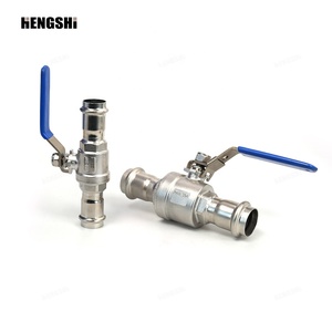 Válvulas de Bola de Acero Inoxidable de Grado Alimenticio Hengshi 304 316L para Suministro de Agua, Válvulas con Mango de Acero Inoxidable - Product Image 1