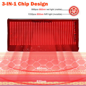 Masker Terapi Cahaya Inframerah Dekat Profesional 2026 660/850nm, Area Luas 70x30cm, Terapi Cahaya Merah Berdaya Tinggi 100W - Product Image 3