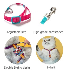 สายจูงแมวน่ารักสำหรับลูกสุนัขสุนัขตัวเล็กดีไซน์โพลีเอสเตอร์เนื้อนุ่ม - Product Image 4