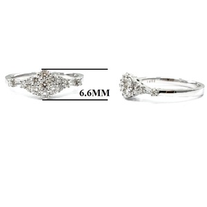 Meilleure fabrication simplement haut de gamme 14k or rose massif diamant naturel petite grappe bague à mi-chemin pour dame - Product Image 2