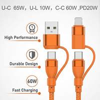 Câble magnétique personnalisé en usine 150W 4-en-1 à charge rapide Type C vers C en cuivre pur, cordon tressé auto-enroulant pour téléphone et ordinateur portable