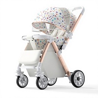 Poussette pour bébé, peut s'asseoir et se coucher, paysage élevé, pliage léger, marche bidirectionnelle, bébé Dieu, métal, 0-6 mois, capacité de charge de 15 kg