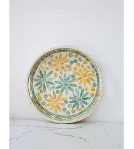 Vente en gros de plateaux ronds en nacre au design unique de différentes tailles pour l'affichage à domicile de plateaux de service - Product Image 6