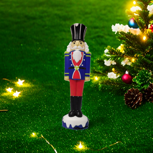 Kunststoff Handwerk Nussknäußer Soldat groß Lebensgröße PP Kunststoff 31 Zoll Soldat Dekor Weihnachten LED-Lichter - Product Image 6