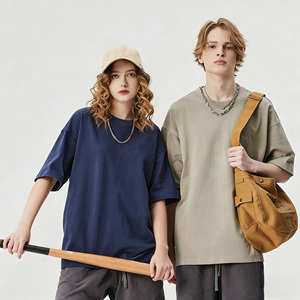 Camisetas Clásicas de Color Sólido para Hombre, 100% Algodón, Teñidas en la Prenda, Transpirables, de Corte Holgado, Casuales, Cómodas, Ligeras, con Frente Corto - Product Image 2