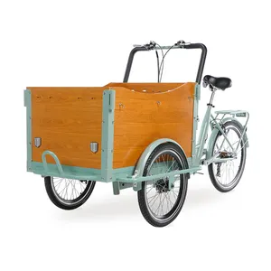 家庭电动货运三轮车3轮成人儿童自行车售货自行车带木箱欧洲流行