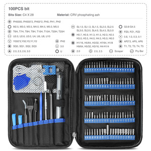 Ensemble de tournevis électriques de précision 120 pièces, 3,7 V, rechargeable par USB, batterie au lithium 350 mAh, pour bricolage, téléphone, appareil photo, ordinateur - Product Image 2