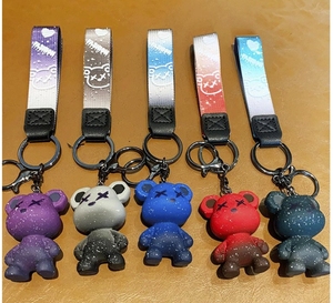 TG-2674 Wholesale Anime Cartoon 3D <b>Cute</b> Teddy <b>Bear</b> Rubber Keychain PVC Heart-Shaped Lightweight Accessories Car Bag Pendants - Product Image 4
