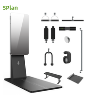 SPlan - Entrenador de Gimnasio Inteligente Todo en Uno Unisex para el Hogar, Estructura de Metal, Estación Multifunción, Pantalla Táctil LCD de 24 Pulgadas para Ejercicio Personal