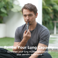 Entrenador de Respiración de Aluminio y Plástico de Grado Alimenticio con 3 Boquillas para Todo Tipo de Ejercicio que Mejora la Capacidad Pulmonar