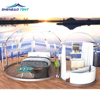Tente à bulles transparente pour 6 à 8 personnes, tente géodésique gonflable, dôme transparent pour le glamping, tente igloo