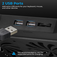 Support de refroidissement pour ordinateur portable réglable en hauteur avec 6 ventilateurs USB, rehausseur ergonomique pour tablette, compatible avec les ordinateurs portables de 12 à 17 pouces
