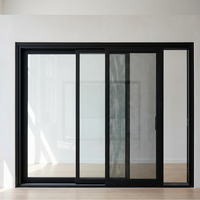Porte coulissante en verre ultra-mince du sol au plafond, avec six panneaux en maille, hauteur totale panoramique, cadre en aluminium trempé transparent