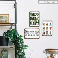 Let's Root for Each Other - Letrero Metálico Vintage con Temática de Plantas, Decoración de Pared Retro para el Hogar y el Jardín