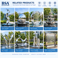 Sculpture d'extérieur BSA en acier inoxydable à double anneau abstrait, poli miroir, en métal perforé, statue d'art circulaire pour jardin et hôtel