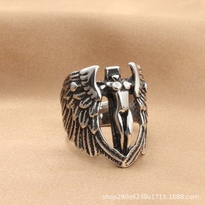 แหวนปีกอินทรี เงินโบราณ แฟชั่นเครื่องประดับสำหรับทุกเพศ ของขวัญ - Product Image 2
