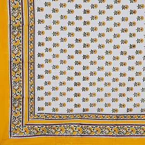 Handmade Cotton Indian Block Print <b>Tablecloth</b> Floral Design Rectangle Table Cover for for Home Decor and Wedding - Product Image 3