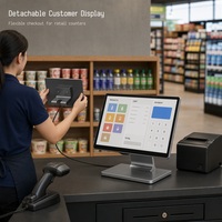Terminal de point de vente Android 15,6 pouces avec écran tactile double en option pour les magasins de détail, les restaurants et les cafés